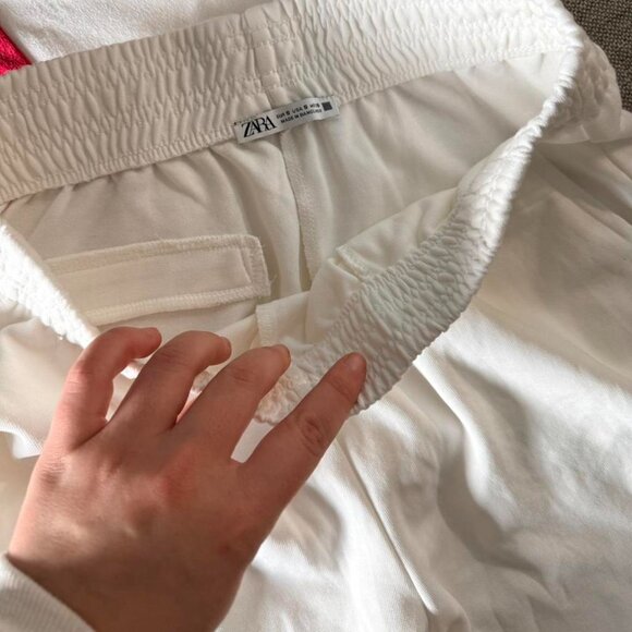 Zara Women's White Wideleg Sweatpants Like New Size Small - Picture 2 of 4